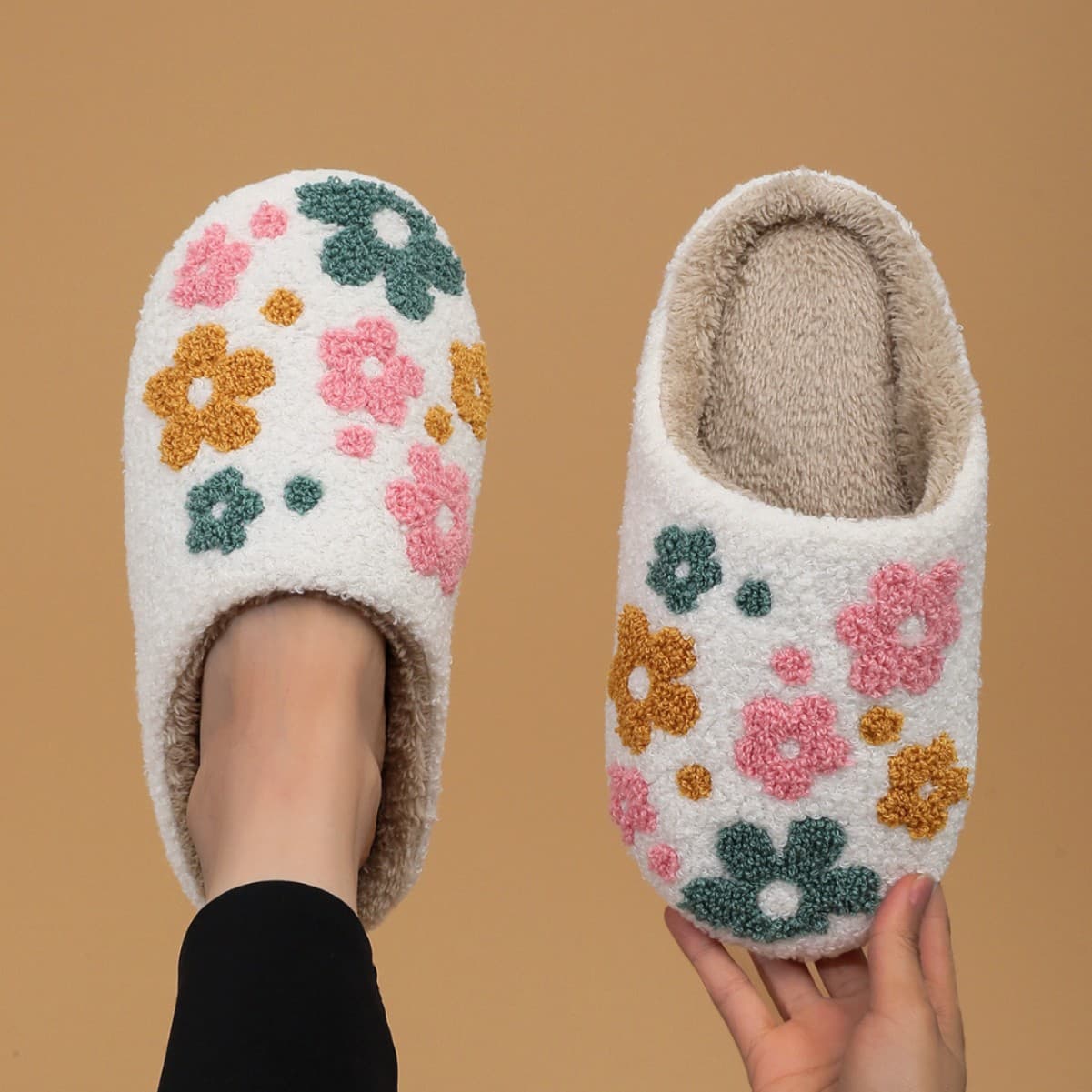 Women's Soft Sole Silent Indoor Warm Cotton Slippers for Autumn and Winter, Closed-Toe Home Maternity Slippers, Cross-Border Hot Selling