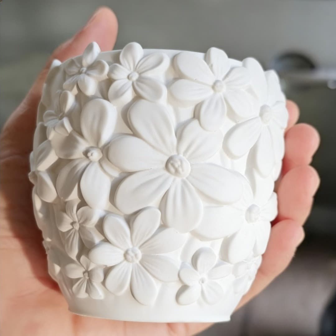 Relief flower pot silicone mold aromatherapy plaster DIY decorative ornaments mold