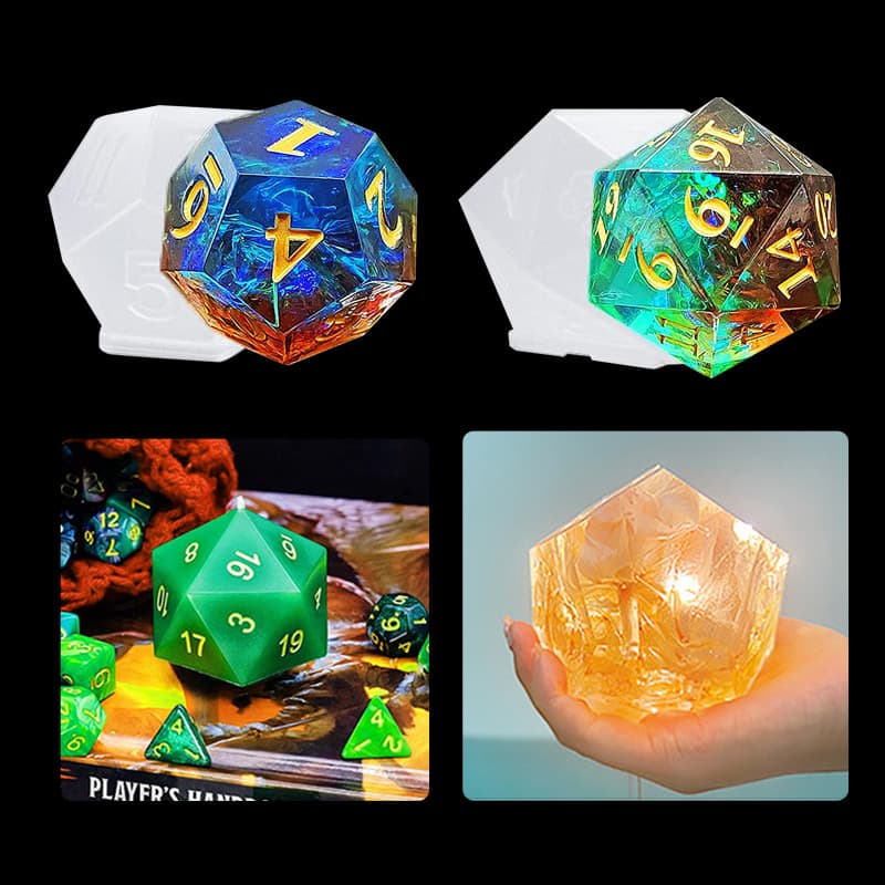 Cross-border diy glue plaster soap ornament mold multi-sided digital large dice aromatherapy silicone candle mold wholesale