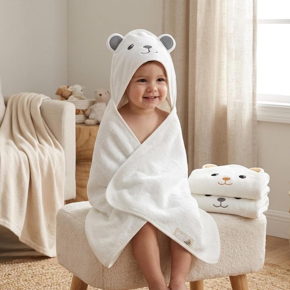 Bamboo Fiber Hooded Baby Towel with Cartoon 3D Design, Amazon Mother and Baby Products Wholesale Factory