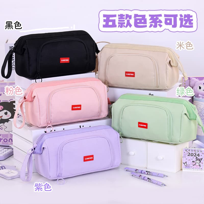 Back-to-School Season Large Capacity Multi-Layer Pencil Case Multifunctional Handheld Stationery Organizer Simple Student Pencil Pouch