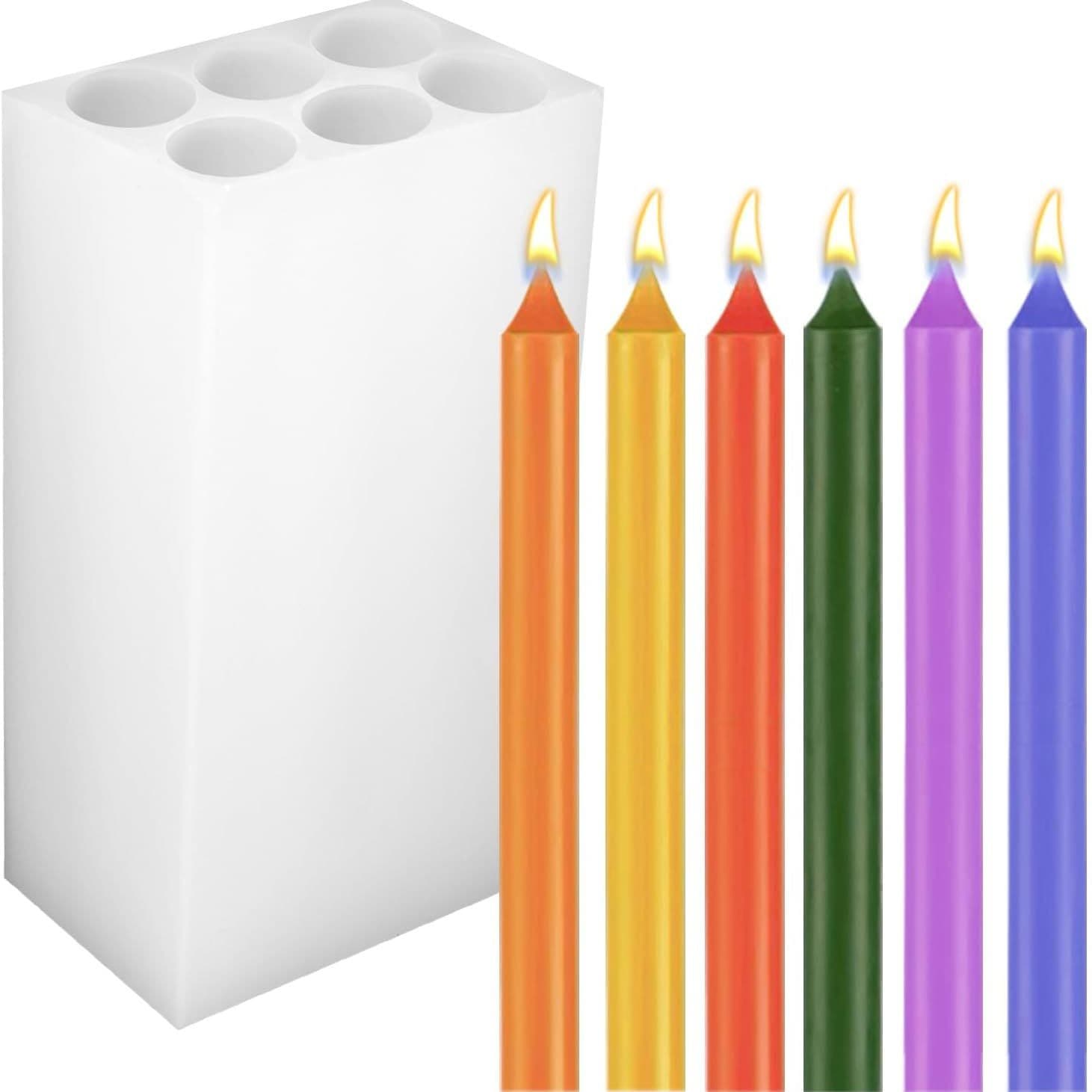 Hot-selling 6-cavity candle silicone mold DIY craft cone long rod cylindrical candle silicone mold in stock