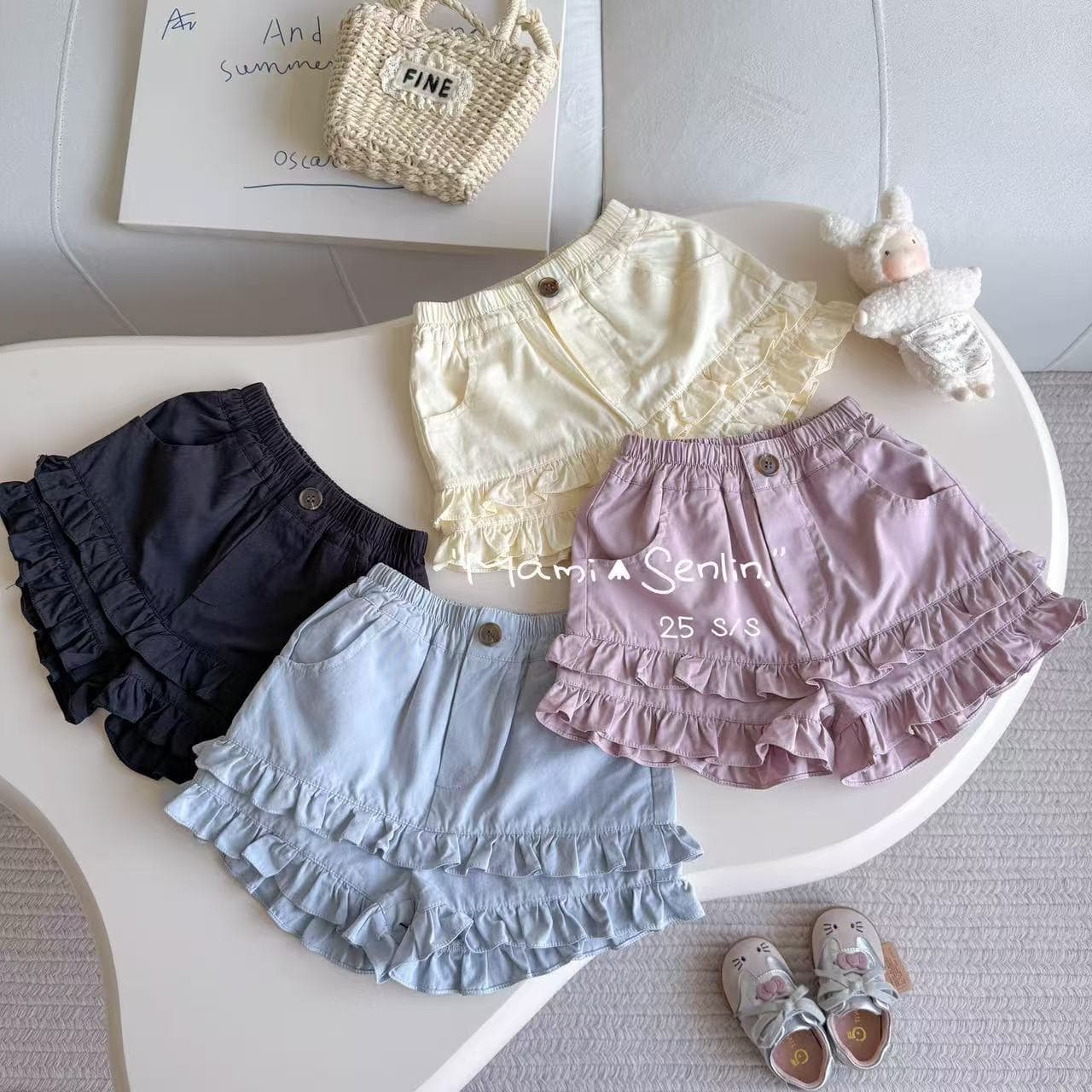 Girls' Shorts 2025 Summer New Korean Style Children's Versatile Loose Colorful Lace Cotton Casual Pants for Baby Girls