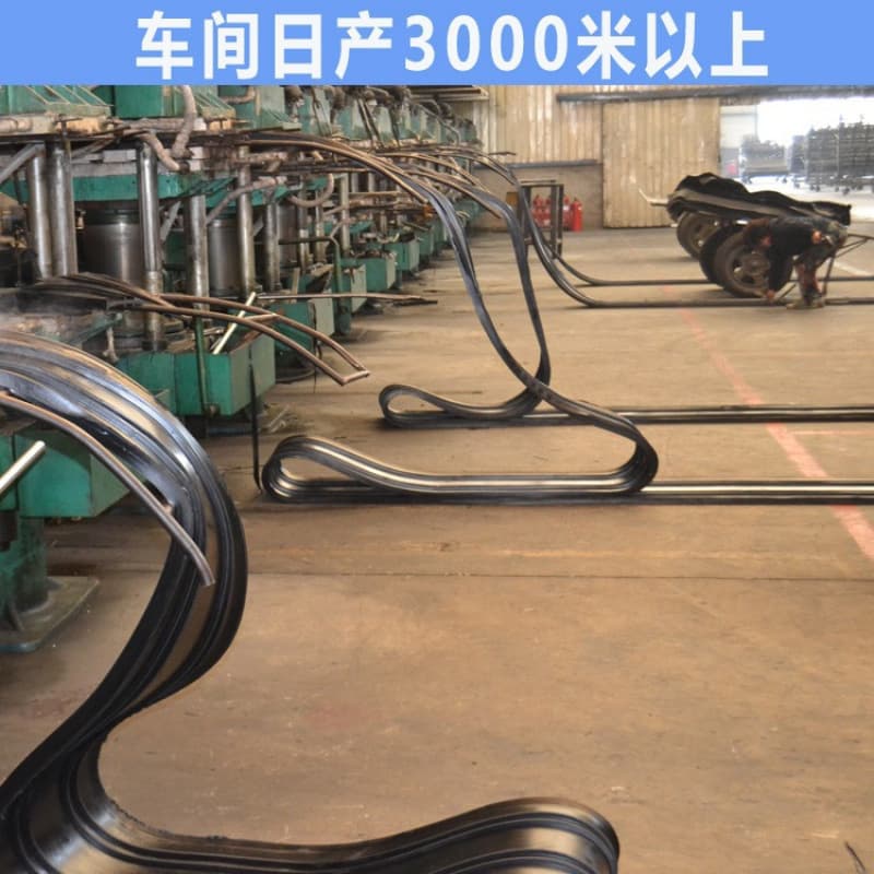 Embedded rubber waterstop with steel edge, back-attached and externally attached construction rubber strips for waterproofing and anti-seepage.