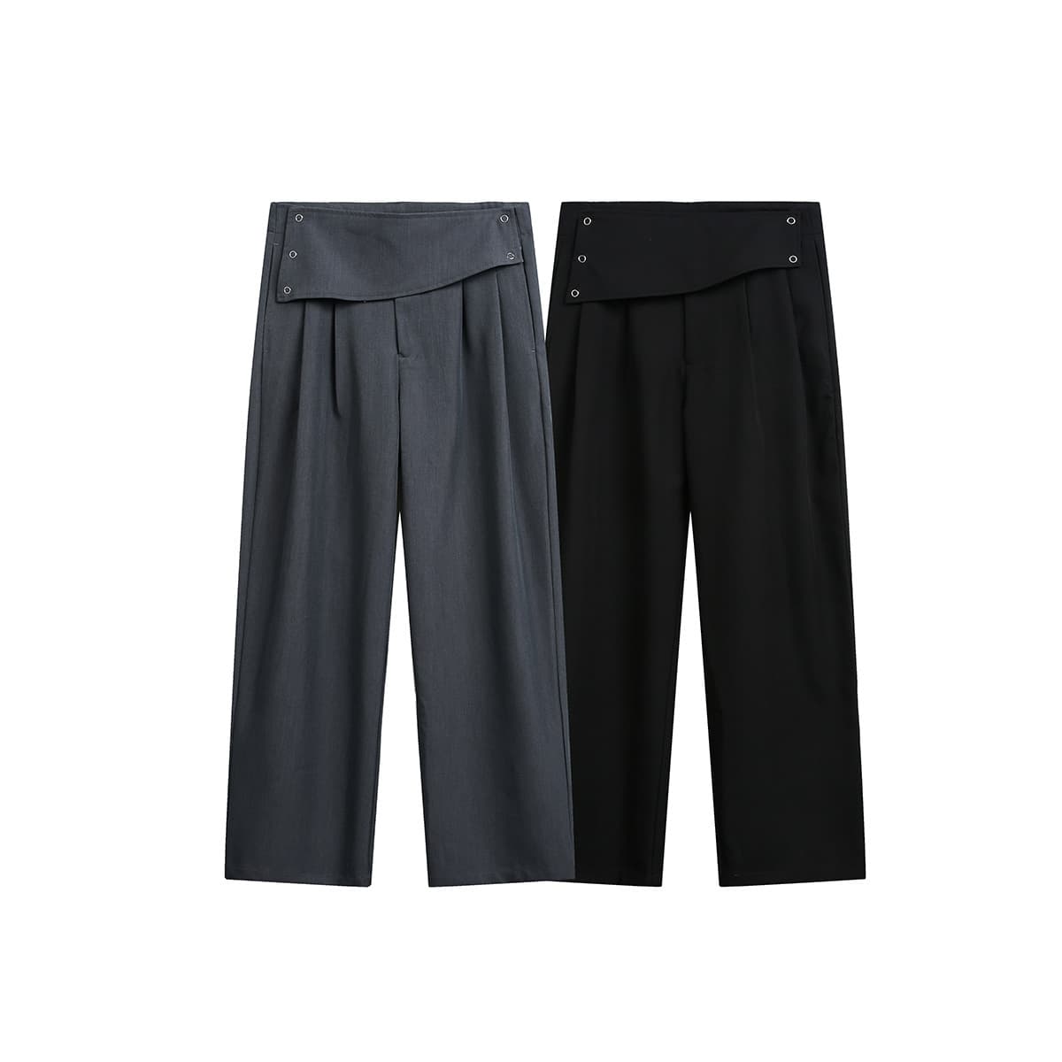 Gu Ye Men's 2026 Fall New Waistband Design Suit Pants Unisex Straight-Leg Trendy Casual Trousers