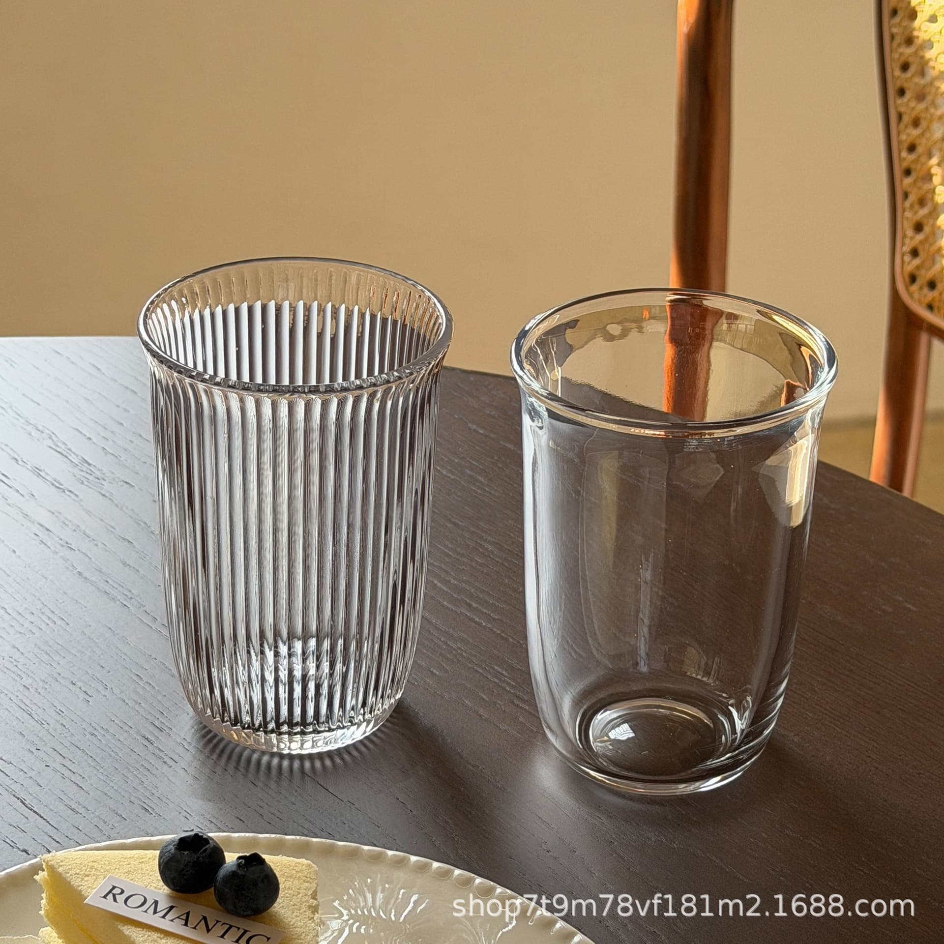 Ins Iced Americano Latte Coffee Glass Cup, Juice Glass, Sparkling Water Milk Tea Beverage Cup, Thickened Transparent Water Cup