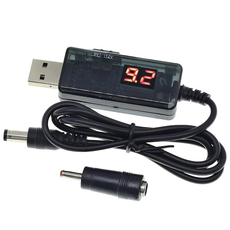 USB to DC 5.5/3.5mm Router Modem Boost Cable 5V Booster to 9V12V Charging Cable High Power