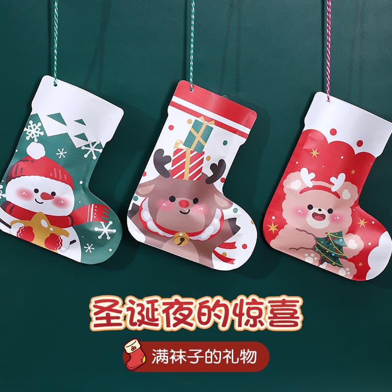 2026 New Santa Claus Snowman Christmas Stocking Christmas Hanging Decorations Christmas Candy Bag Gift Bag