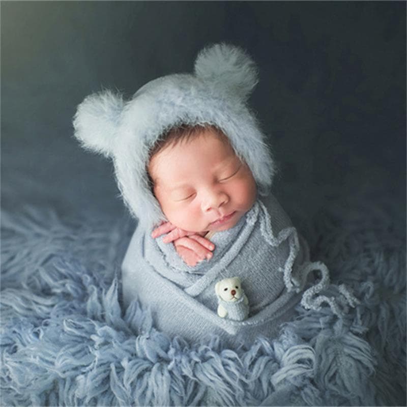 Newborn Knitted Swaddle Photography Prop Baby Soft Knitted Blanket High Elasticity Multi-Color Background Blanket