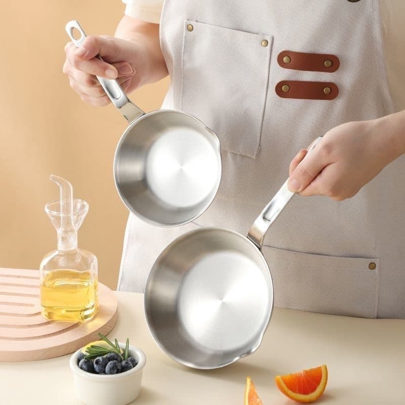 316 Stainless Steel Frying Pan for Home Use Baby Food Pan Kitchen Egg Frying Mini Non-coated Non-stick Pan