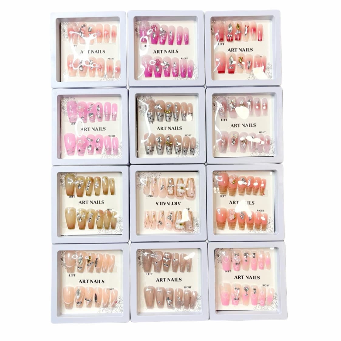 High-End New Nail Art Wearable Ballet Nail Rhinestone Press-On Fake Nails Stickers