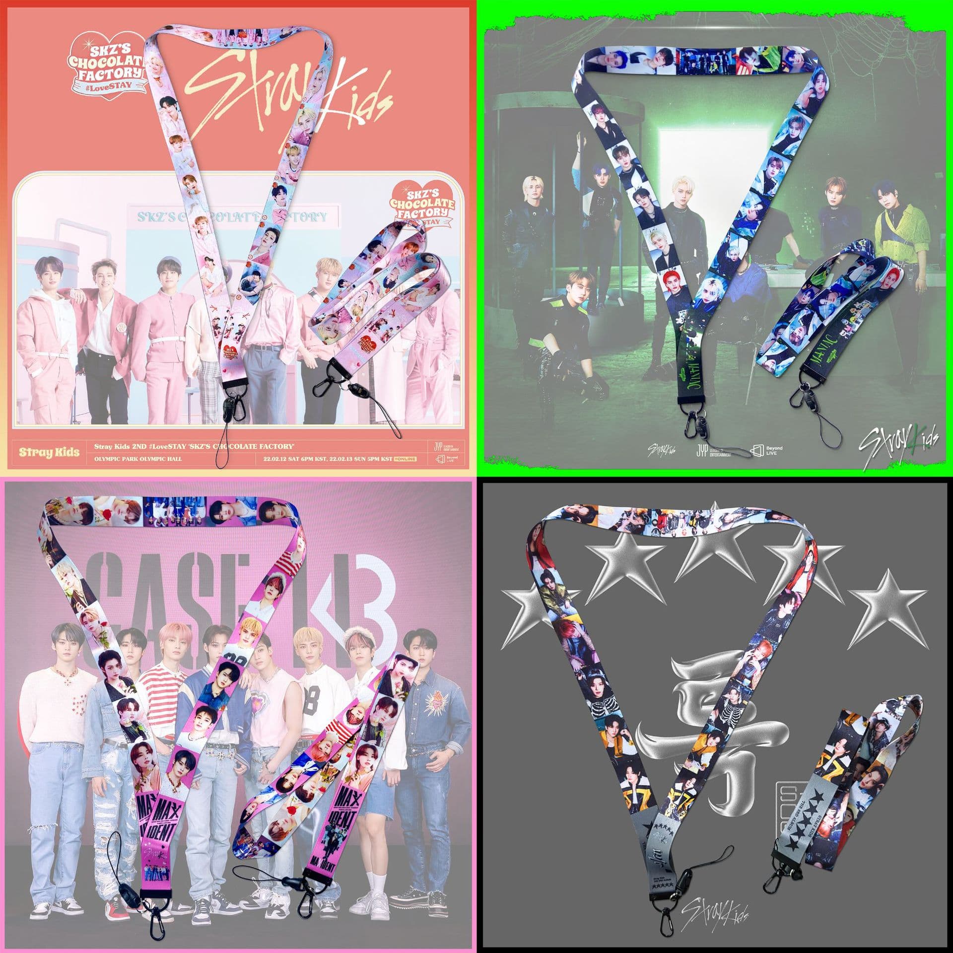 Link collection StrayKids lanyard Album peripheral ID mobile phone charm StrayKids cross-border lanyard