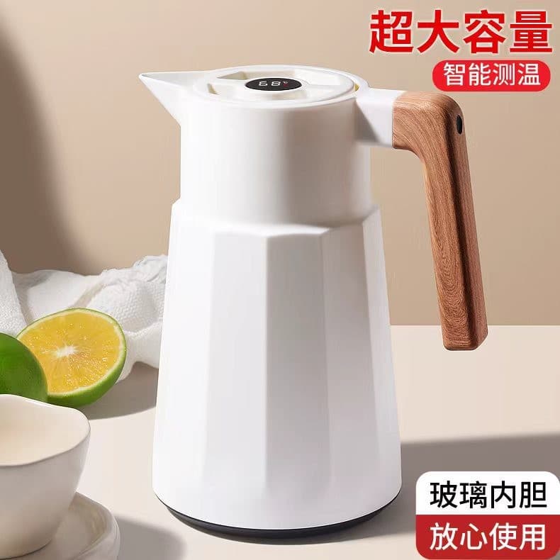 Cross-border Insulated Kettle Diamond Glass Liner Hot Water Kettle Office Large Capacity Smart Press Insulated Water Kettle Wholesale