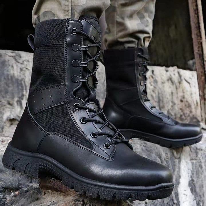 Genuine Ultra-Light Combat Boots Men's Land Combat Boots Women's Breathable Tactical Boots Training Boots Security Guard Shoes High-Top Training Boots Men