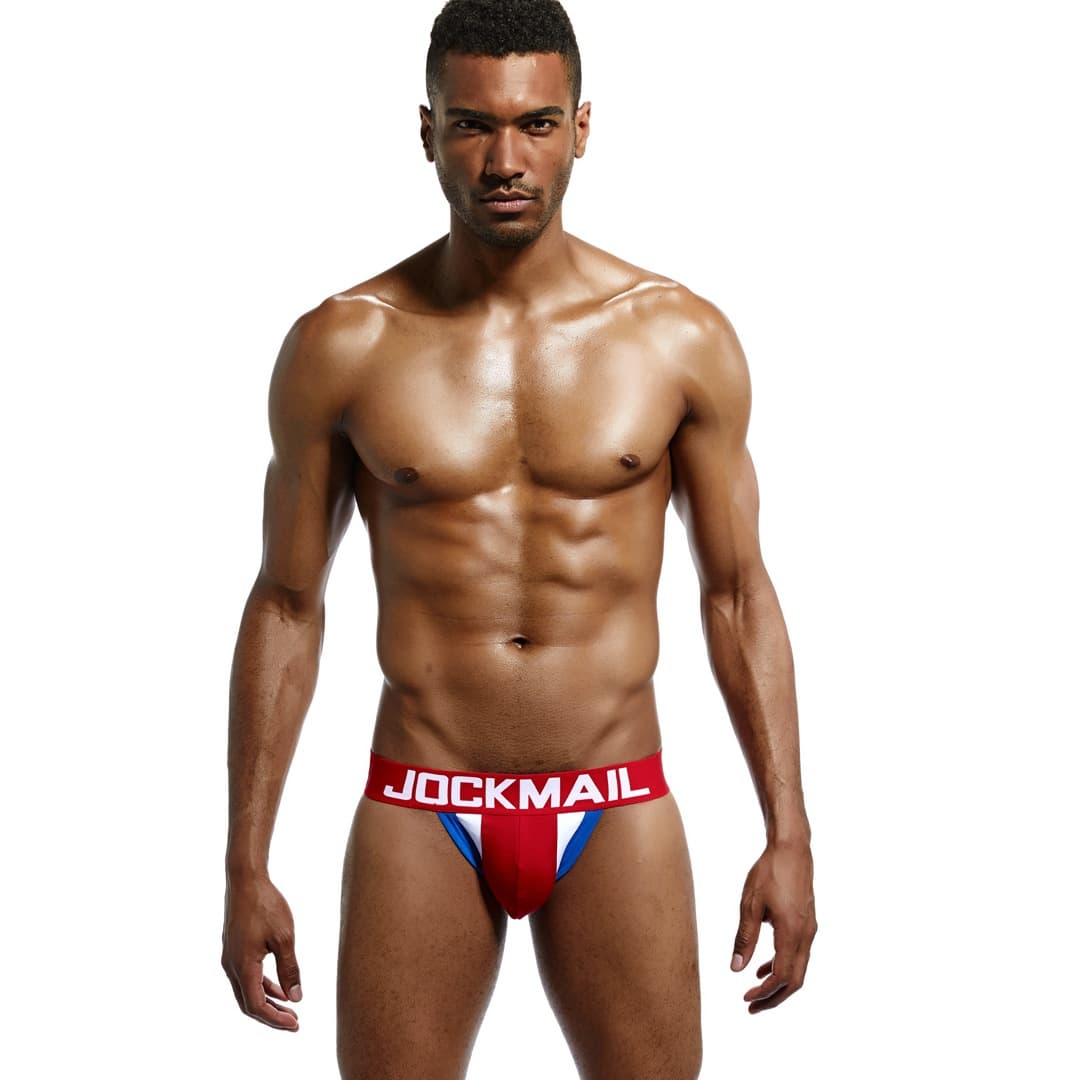 JOCKMAIL Men's Thong Sexy Double Thong Spliced Sexy Underwear JM212