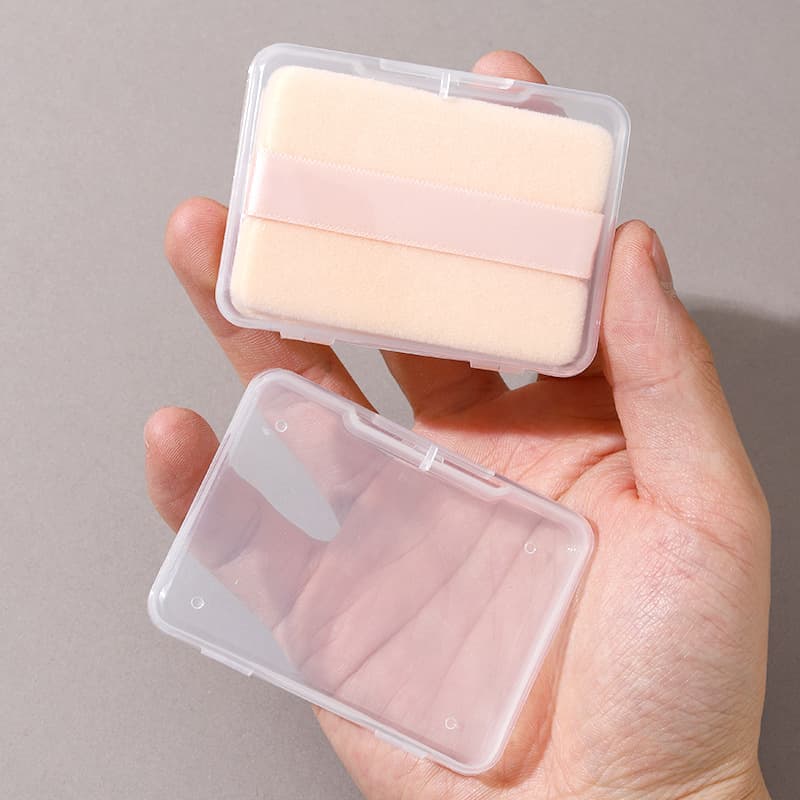 Suitable for Kiko Setting Powder Puff Velour Storage Box Empty Box Dustproof Portable Ultra-thin Rectangular Plastic Case