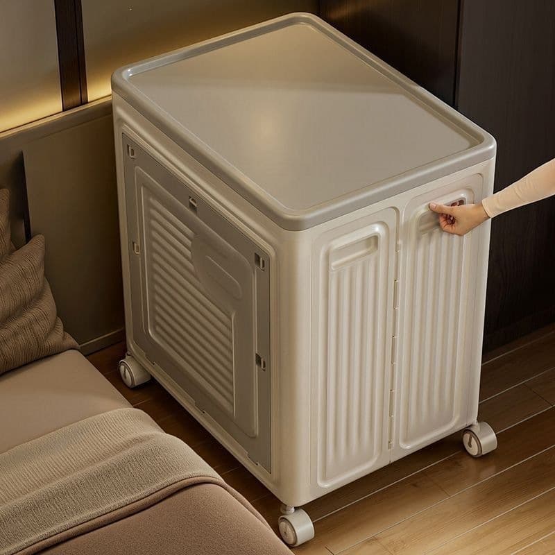 Home Storage Box for Clothes, Foldable Flip Lid Organizer, Toy Storage, Double Door, Bedside Crevice