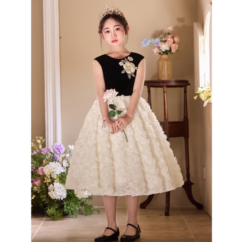 Children's Formal Dress, High-End Elegant Runway Princess Gown for Little Girls, Birthday Flower Girl Host Piano Performance Costume