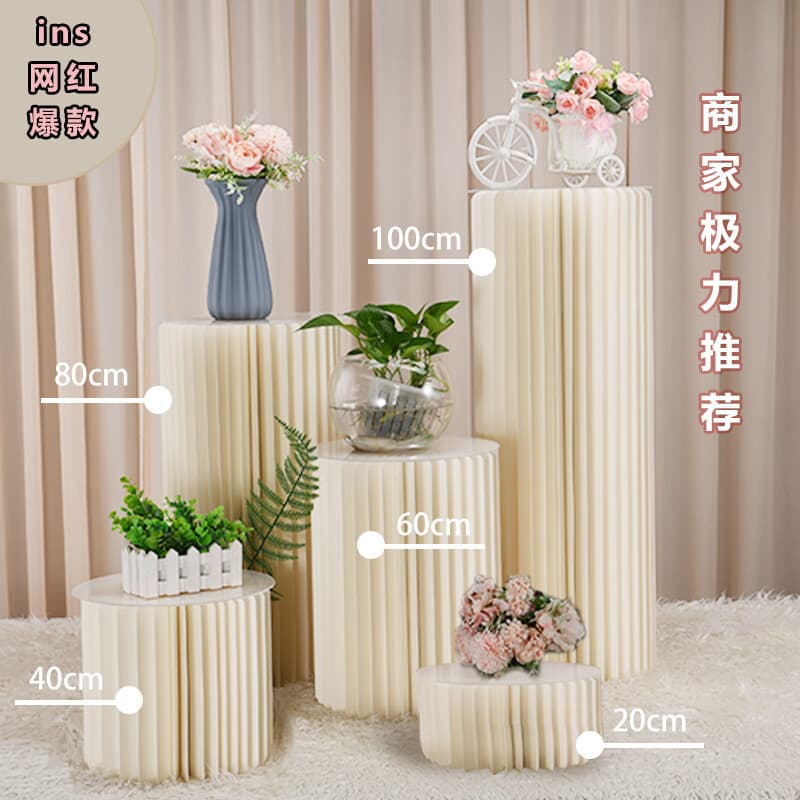 Wedding Folding Cylinder Dessert Stand, Staircase Railing Decoration for Birthday Party Setup