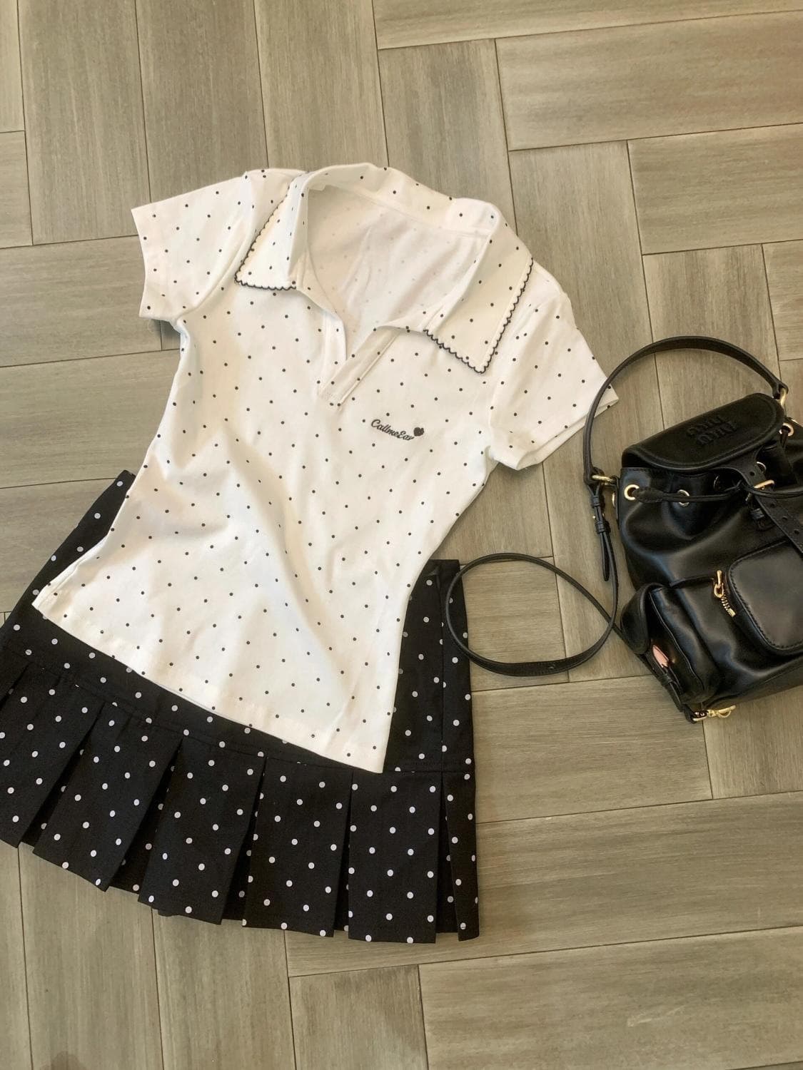Girls' New Slim Fit Polka Dot Embroidered Blouse Short Sleeve Summer Cropped Top