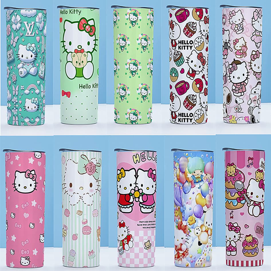 Cross-border 20oz Stainless Steel Straight Hello Kitty Tumbler 3D Printed Car Cup