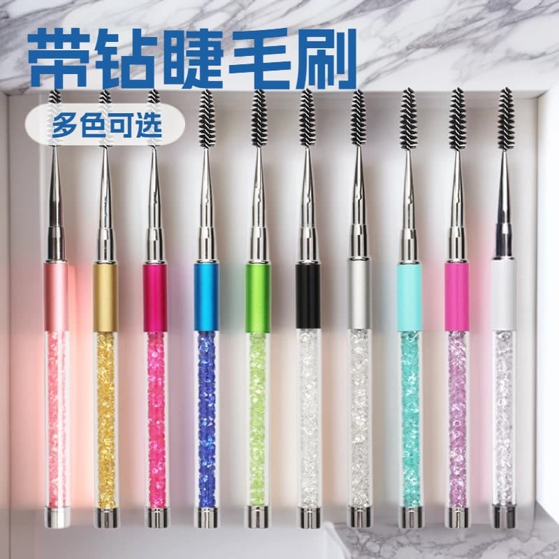 Portable Diamond Spiral Fiber Eyelash Brush for Eyelash Extension Capable Multi-Color Handy Eyelash Comb Wholesale Available