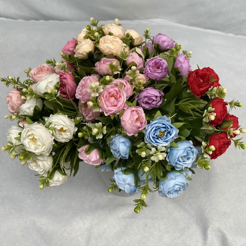 New Brushed Fabric Stardust Peony Nordic Artificial Flower for Living Room Decoration, Home and Store Display Faux Flowers