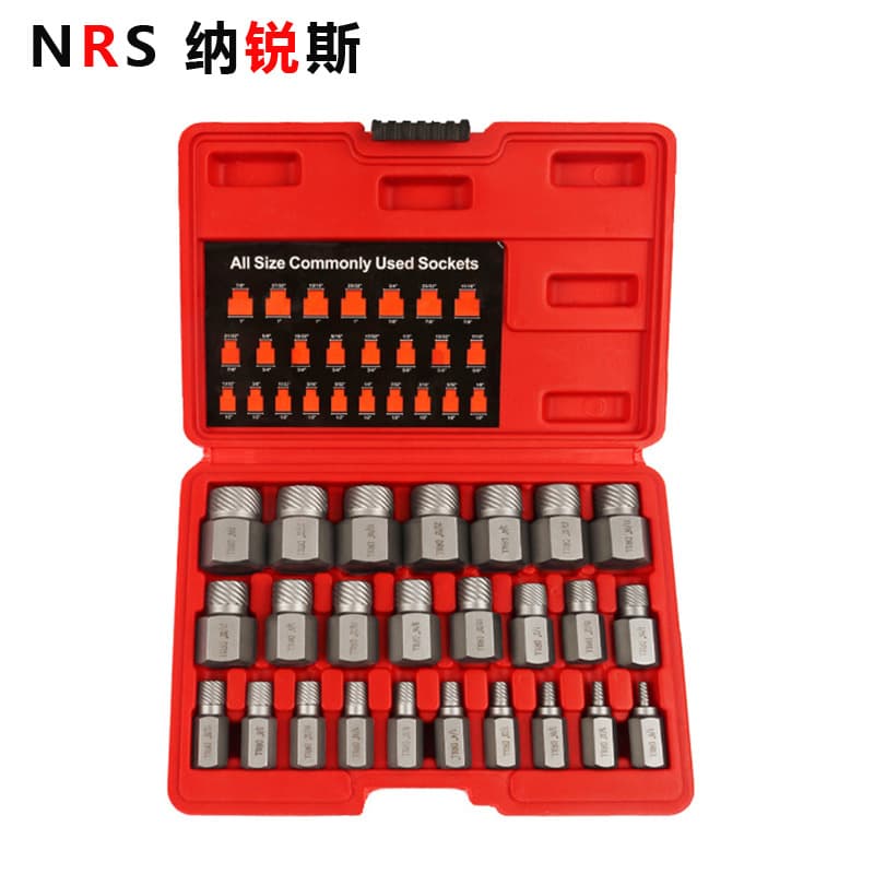 10-Piece Screw Extractor Set 25pc Imperial Damaged Stripped Screw Remover Hex Bolt Removal Tool