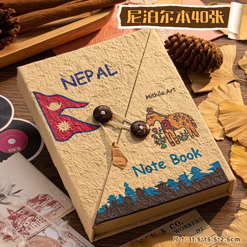 Nepalese Handmade Notebook High Aesthetic Plant DIY Notebook Journal Sketchbook