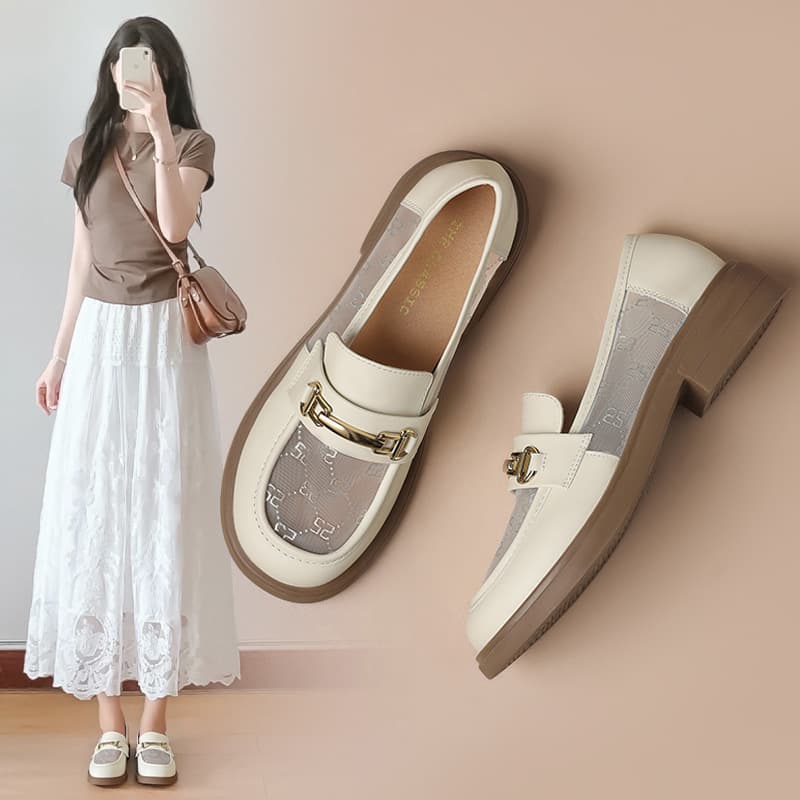 ZHR Zeze Fashion Thick Sole Height-Increasing Loafers Women 2025 New Soft Comfortable Breathable Mesh Shoes Commute