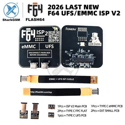 2026 Latest New F64 UFS/eMMC ISP v2 For F64 Flash 64