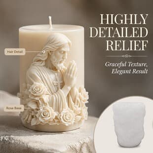 Rose Prayer Figure Cylindrical Silicone Mold DIY Scented Candle Resin Ornament