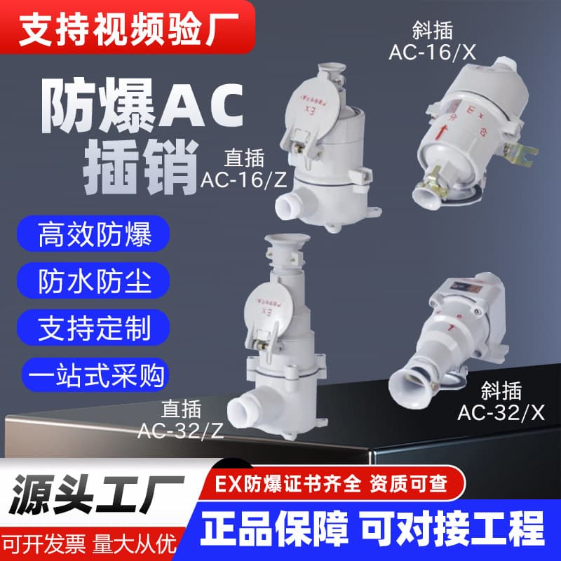 Explosion-proof plug straight/slanted 220V/380V cast aluminum alloy three/four/five-core AC16/32 explosion-proof plug and socket
