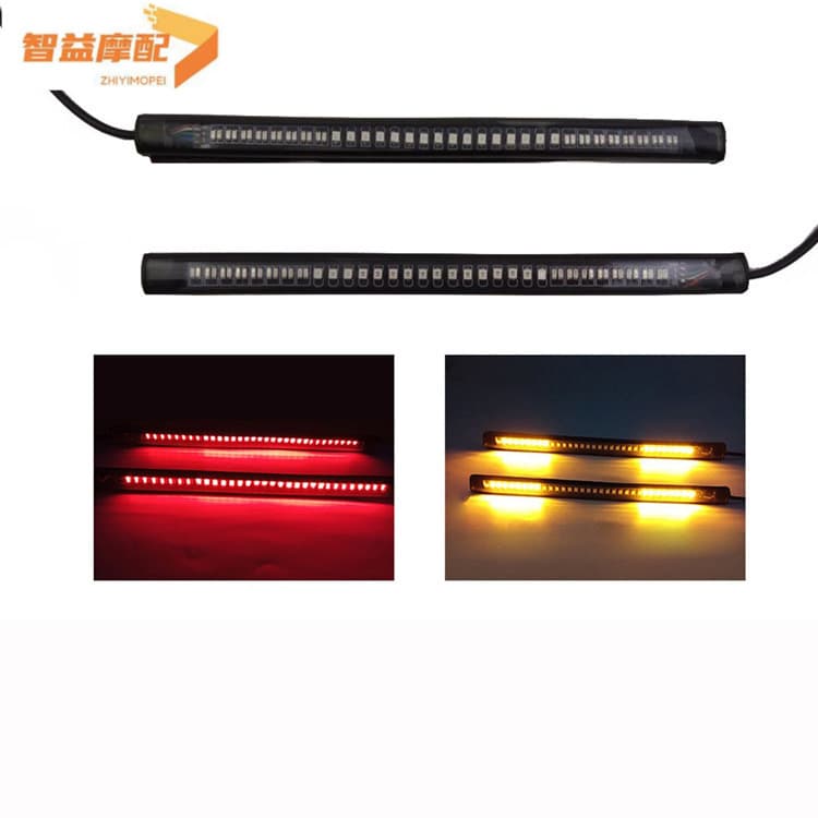 48SMD Car Dual-Color Auxiliary LED High-Brightness Light Strip License Plate Light Brake Reverse Turn Signal Motorcycle Light