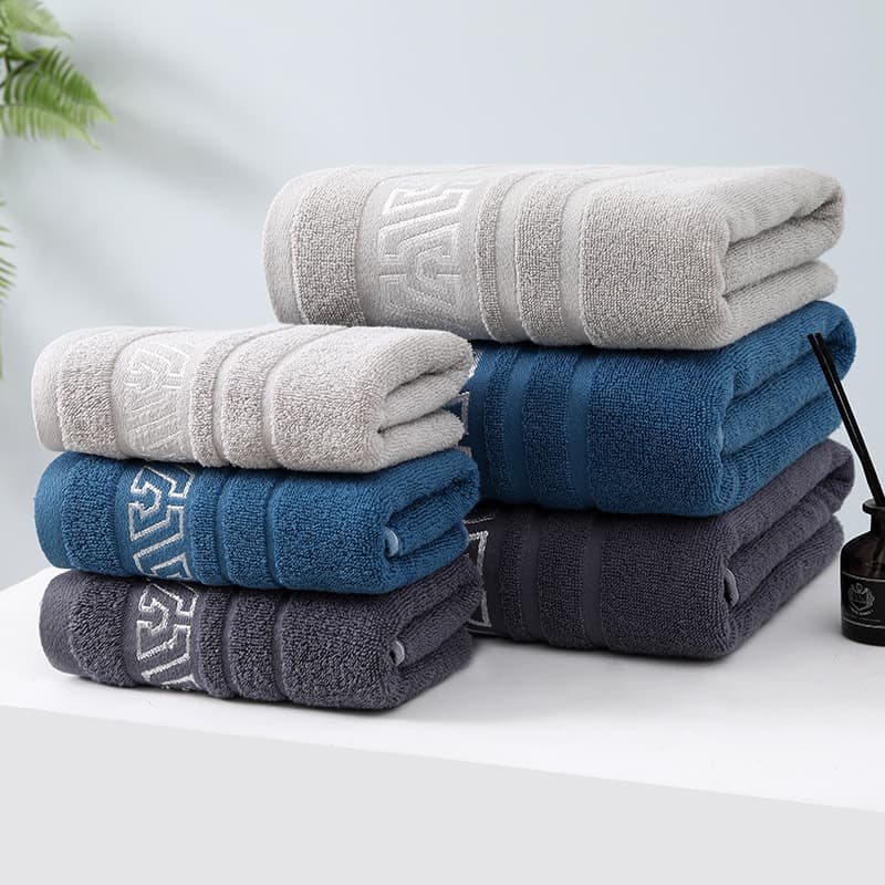 Wholesale Baoding towel with temu, shein labels, household face and bath towel, thickened absorbent bath towel with jacquard.