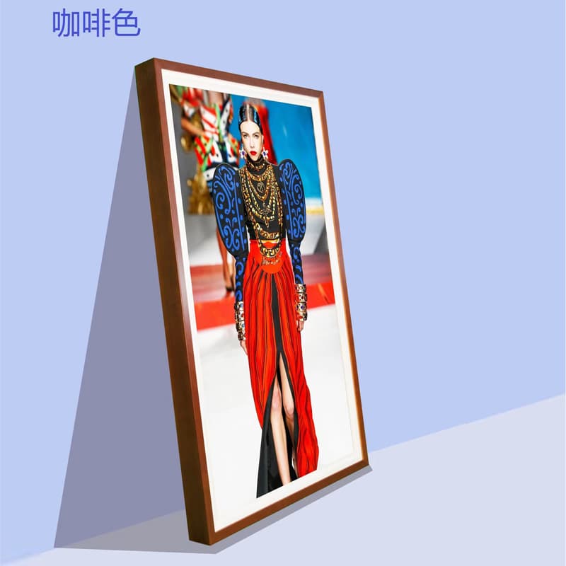 Rongda Color Crystal Frame Display Advertising Machine Android Wireless 4G Wooden Large Screen Art Frame Wood Grain Wall Mount