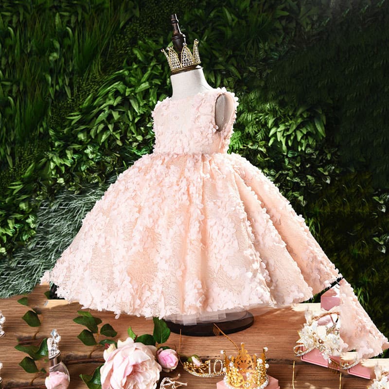 Girls Princess Dress 2026 Spring Sleeveless Round Neck Open Back Candy Birthday Gown Baby Children's Princess Dress