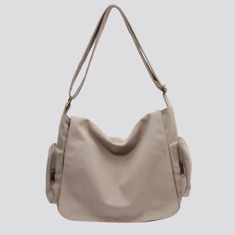 Washed canvas messenger bag, retro motorcycle crossbody bag, large capacity student class shoulder bag, autumn and winter new cloth bag