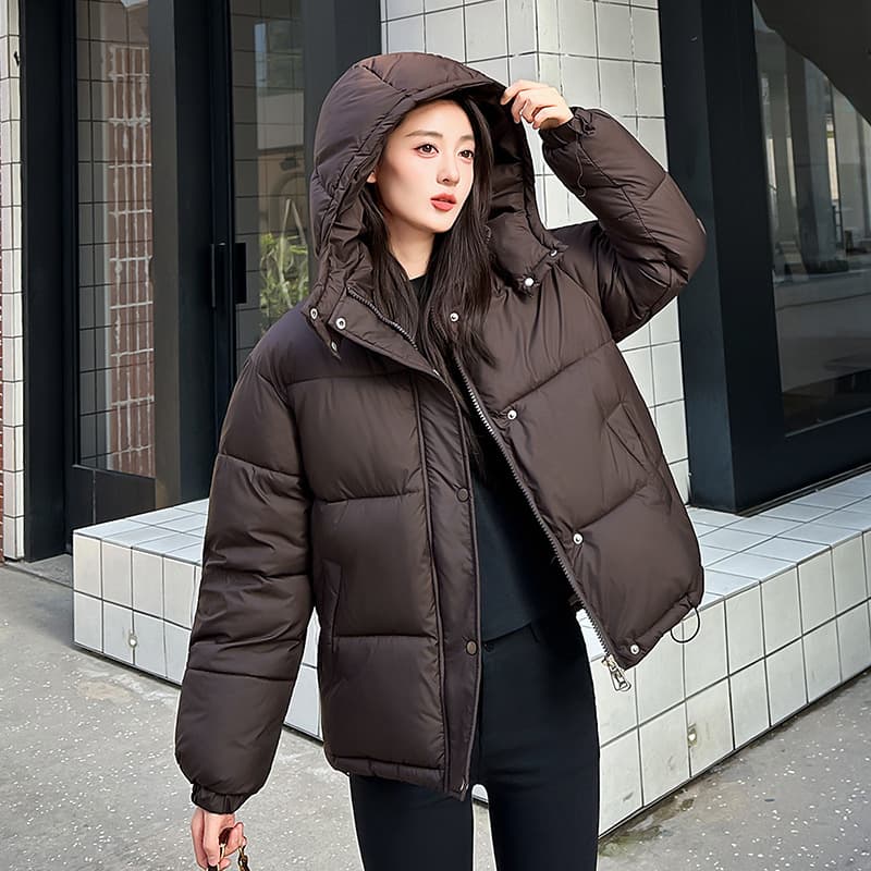 European and American cross-border new cotton winter women's clothing temperament fluffy hooded cotton coat jacket warm commuting