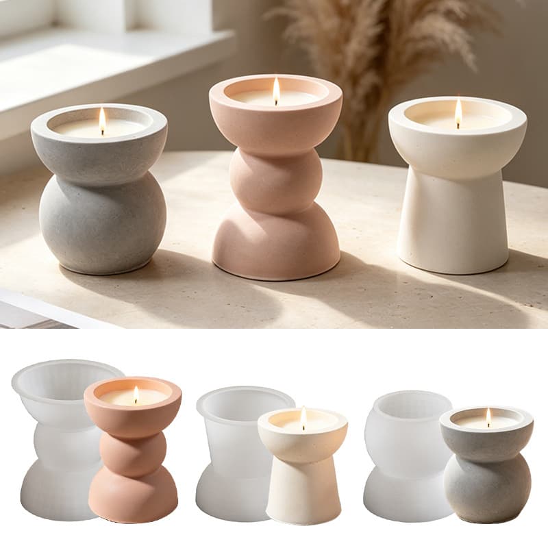 Cross-Border Round Aromatherapy Candle Cup Decoration Silicone Mold Simple Home Stay Candle Holder Resin Epoxy Mold