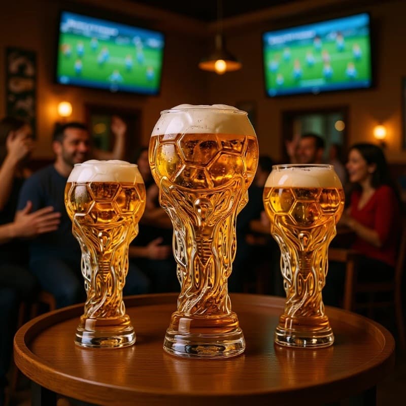 2026 New Glass Beer Mug Creative Hercules Football Cup World Cup Themed Beer Mug Drinkware