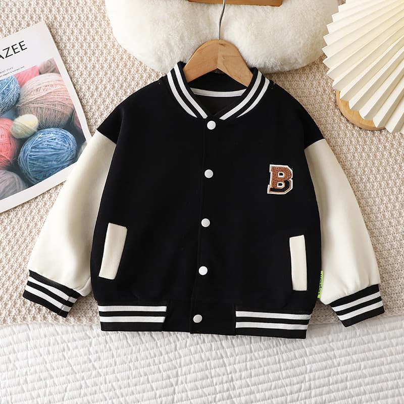 Children's Baseball Jacket Thin Style for Spring/Autumn 2024 New Arrival, Boys' Jacket Children's Wear Medium Kids' Street Fashion Open Front Trendy Top