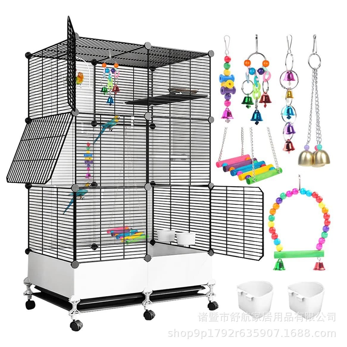 Bird Villa Freely Assembled Large Space Parrot Breeding Cage Reinforced Myna Viewing Cage Multi-layer Aviary Factory Direct