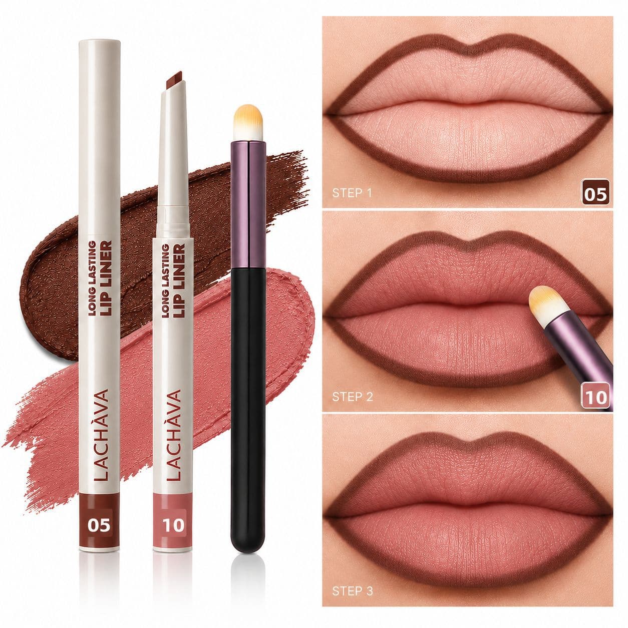 Cross-border Wholesale Hot Selling Lip Gloss Set, Matte Lip Liner Pen, Water Gloss Lip Gloss, Non-stick Cup Makeup 3-Piece Set