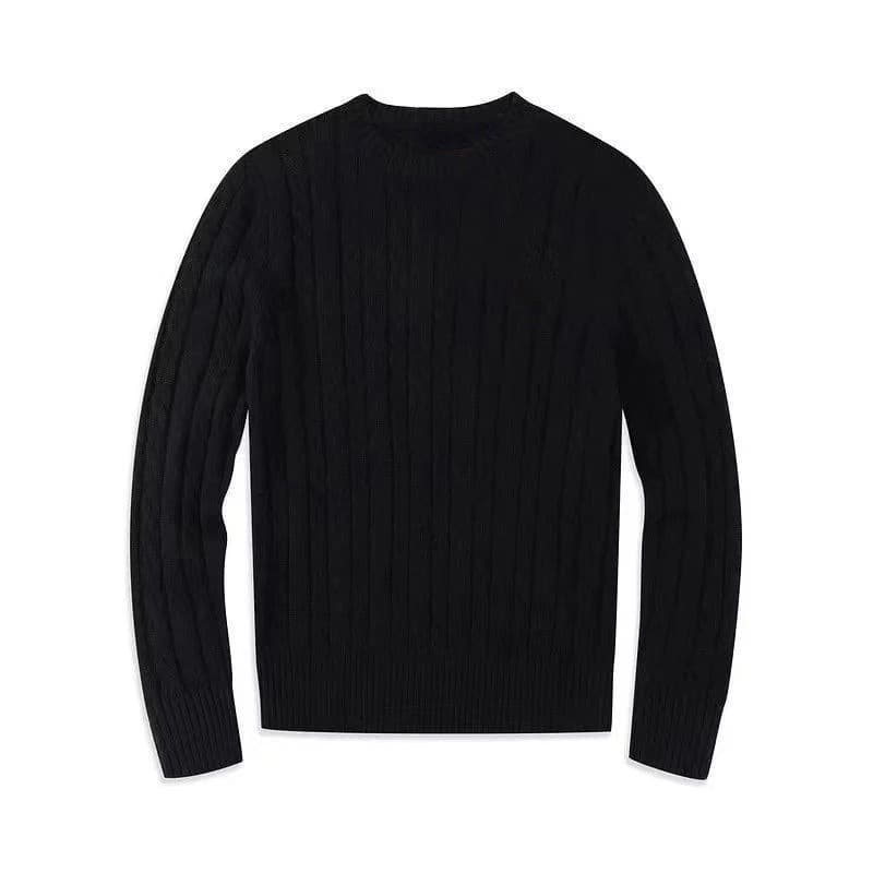 Men's cross-border solid color trendy men's casual pullover knitted large size sports solid color versatile new 2025 youth sweater