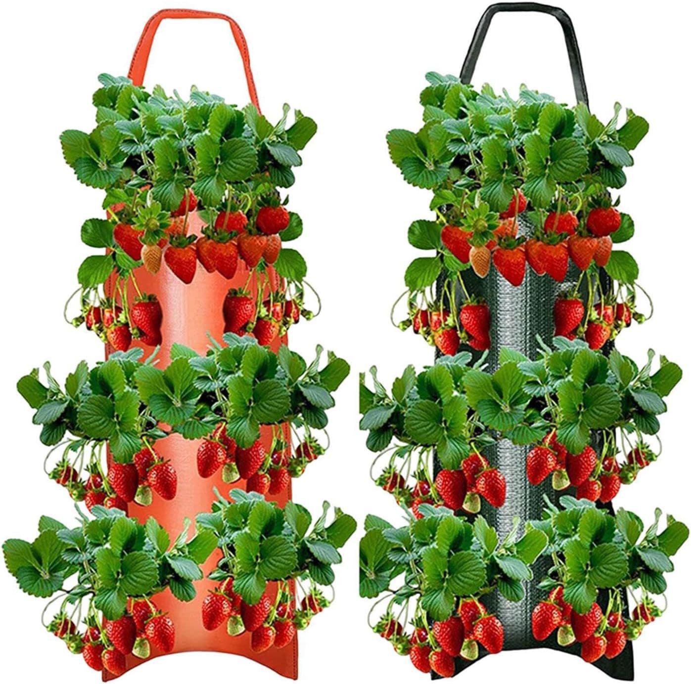 Cross-border Gardening Strawberry Planting Bag Hanging Plant Growth Cultivation Bag Multi-hole Vertical Three-dimensional Gardening Planting Bag