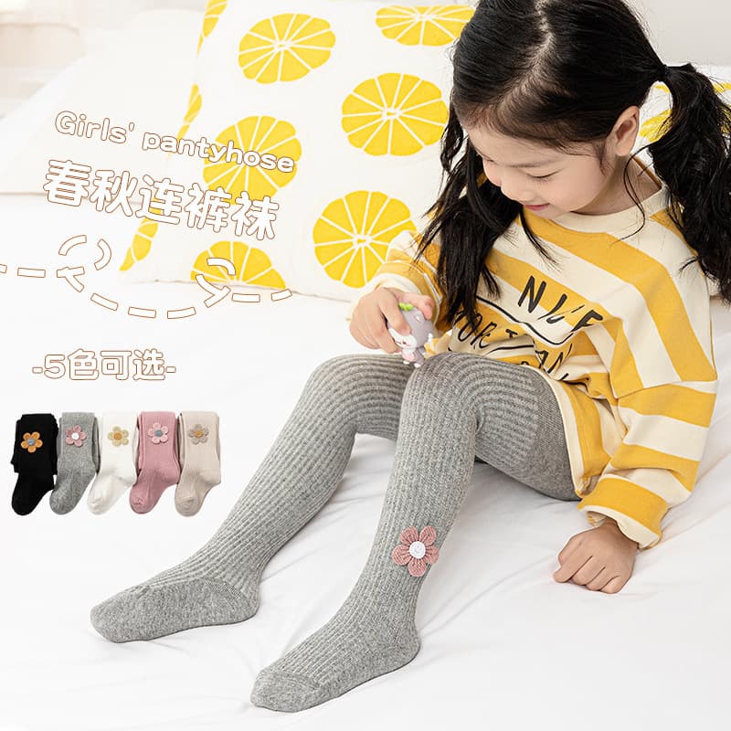 Spring Summer Girls Tights Pantyhose Korean Style Versatile Outerwear Bottoming Pants Sweat-Absorbing Combed Cotton Thin Baby