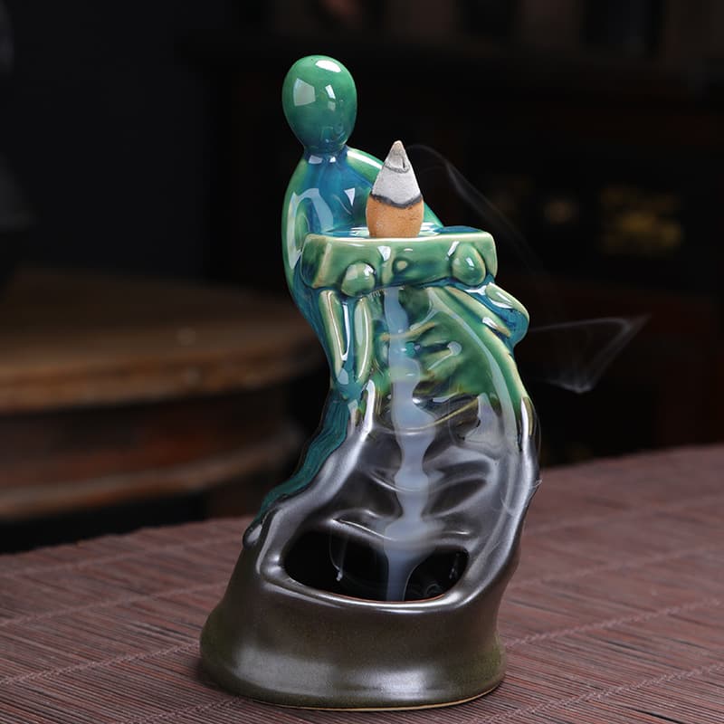 Innovative Ceramic Incense Burner Indoor Home Use Sandalwood Incense Tower Aromatherapy Ceramic Decorative Item Reversible Design