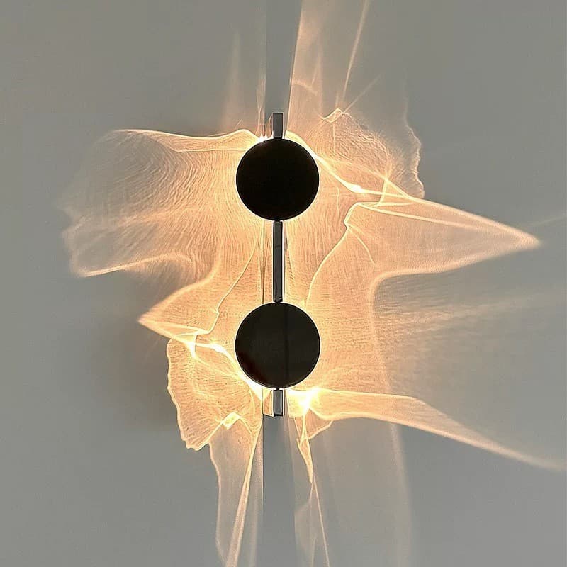 Designer Creative Ripple Light and Shadow Wall Lamp Stainless Steel Water Ripple Rotating Ambience Wall Light Hallway Wall Lamp Bedside Wall Lamp