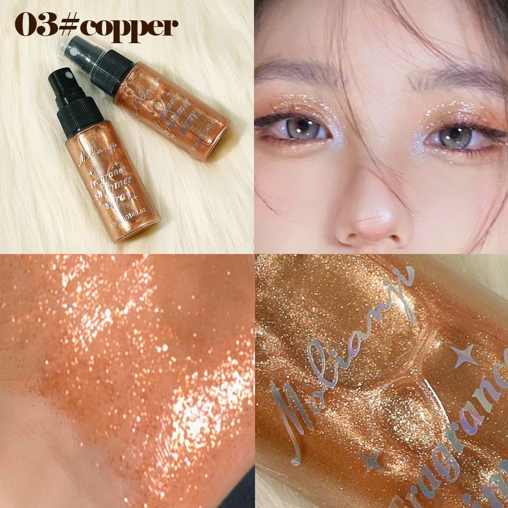 MOLIANJI Cross-border Spray Shimmer Body Glow Powder Export Highlighter Mist Body Shimmer Spray
